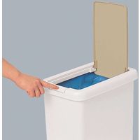 サンコープラスチック ゴミ箱 ふた付き スリムプッシュ 20L ライトベージュ 266572 1個
