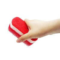 オーエ キッチンスポンジ 3層構造 トリプルスポンジ 食器用スポンジ スマートホーム2 レッド 337809 1個