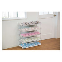 平和工業 クリスタルシューズラックトリプル5段ホワイト 1台