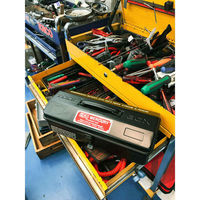 キーストーン ツールボックス 幅35.8×奥行14.6×高さ11.5cm ふた付き 工具箱 マーキュリー スチール ブラック 349008（直送品）