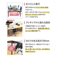 ネットフォース GOOLOO フリーアドレスデスクチェアセット 6人用 GFA-3612H-S1-WH-BR 1セット(7点入)（直送品）