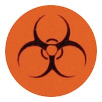 アズワン バイオハザードマークシール(橙・φ9.5mm)1000枚入 4-4390-01 1箱(1000枚)（直送品）