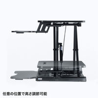 サンワサプライ エルゴノミクスリフトアップデスク 幅800×奥行615×高さ110～505mm  ブラック MR-ERGST5BK 1個（直送品）