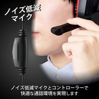 ゲーミングヘッドセット 有線 4極 3.5mm 接続 ミキサー機能付 ブラック HS-GM04MSTBK エレコム 1個