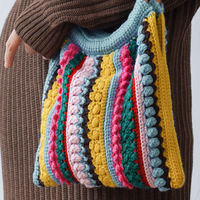 原ウール Knitworm 編み物キット 3-9　カラフル編み地のバッグキット 1セット（直送品）