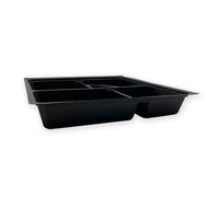 北原産業 弁当容器 中仕切80-80 黒カルプ 200枚(50枚×4) CB-8096 1ケース(200枚入(50枚×4袋))（直送品）