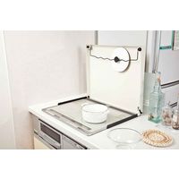池永鉄工 コンロカバー 60cm用 鍋フタキャッチャー付き ホワイト 334959 1個（直送品）