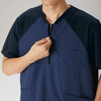 フォーク 7092SC ダークネイビー×ダークネイビー M 7092SC-17-M 1枚　スクラブ（直送品）