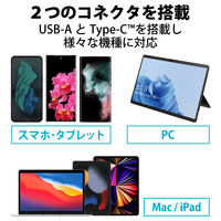 USBメモリ 64GB 2in1 【 Type-C / USB A 】 ブラック MF-CAU32064GBK エレコム 1個