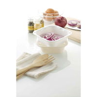 リッチェル つみ重ねザルバット コランダー&バット スクエア M ざる プラスチック製 抗菌加工 アイボリー 258499 1個（直送品）