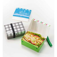 ホーショー サンドイッチケース 折りたたみ プラスチック製 パーネパッコ チェック ストライプ ペイサージュ 272892 1個（直送品）