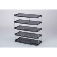 平和工業 シューズラック 5段 幅72.5cm クリスタル グレー 288524 1個