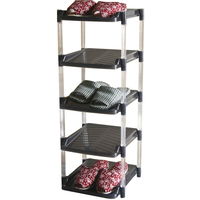 平和工業 シューズラック 5段 幅29.7cm クリスタル グレー 306964 1個