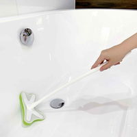 東和産業 バスクリーナー 柄付き フィット スポンジ アクリル 360度回転ヘッド 180度首振り お風呂 お風呂掃除 浴室 浴槽 331137 1個