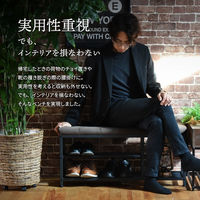 B.Bファニシング ベロア ベンチシューズラック 幅910×奥行305×高さ425mm ライトブラウン ONBN0083VELBN 1台（直送品）