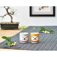 聖新陶芸 聖新 GD-92202 オメデタオチョコ ハチ公グレー黒松　1個（直送品）