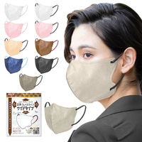 立体フェイスラインマスク 7枚入 ワイド グレージュ×黒 3袋セット RFW-JB-AS 1セット（3袋） エスパック（直送品）