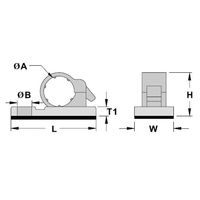 エスコ 17.0mm ケーブルクランプ(粘着付/10個) EA947FA-117A 1セット(100個:10個×10袋)（直送品）