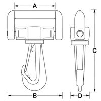エスコ 50mm ナスカン(プラスチック製・2個) EA628RF-50 1セット(40個:2個×20袋)（直送品）