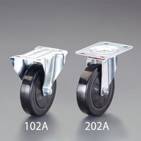 エスコ 125mm 固定金具キャスター(EA520BKー2用) EA520BK-102A 1セット(5個)（直送品）