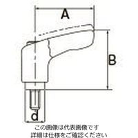 エスコ M5x20mm 雄ねじミニクランプレバー(ブラック) EA948CB-412 1セット(5個)（直送品）
