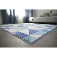 スミノエ HOMERUG リサイクルポリエステル アレルブロック ラグ シーン 1900×1900mm ブルー 1枚（直送品）