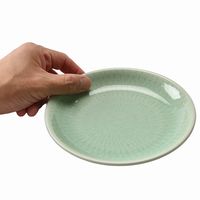 アースモス 小皿 ビードロ灰釉 飛び鉋5.0寸丸皿 [4個入] vac-113-02032（直送品）