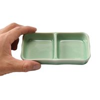 アースモス 仕切り皿 ビードロ灰釉 二品皿(中) [6個入] vac-113-07020（直送品）