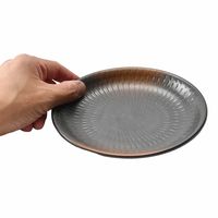 アースモス 小皿 やきしめ 飛び鉋5.0寸丸皿 [4個入] vac-114-02032（直送品）