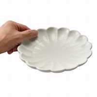 アースモス 小皿 パール(銀結晶) 菊型6.0寸丸皿 [3個入] vac-115-02028（直送品）