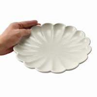 アースモス 小皿 パール(銀結晶) 菊型7.0寸丸皿 [2個入] vac-115-02029（直送品）