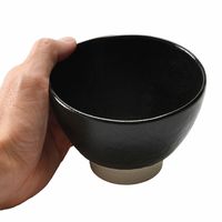 アースモス 飯碗 瀬戸黒 石目型3.8寸飯碗 [4個入] vac-119-01015（直送品）