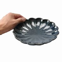 アースモス 小皿 ラピスラズリ 菊型6.0寸丸皿 [3個入] vac-120-02028（直送品）