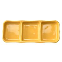 アースモス 仕切り皿 レモン 三品皿(中) [4個入] vac-121-07021（直送品）