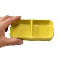 アースモス 仕切り皿 黄 二品皿(中) [5個入] vac-201-07020（直送品）