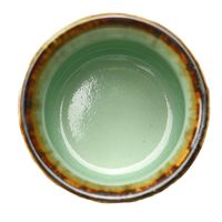 アースモス 湯呑茶碗 ビードロ灰釉茶渕 ろくべ型長湯呑み(小) [4個入] vac-202-06011（直送品）