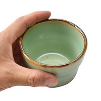 アースモス そば用品 ビードロ灰釉茶渕 そばチョク [4個入] vac-202-08001（直送品）