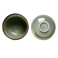 アースモス 蓋物 ビードロ灰釉茶渕 蒸し碗(大) [3個入] vac-202-09002（直送品）