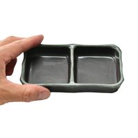 アースモス 仕切り皿 鉄結晶 二品皿(中) [5個入] vac-211-07020（直送品）