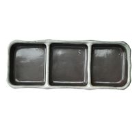 アースモス 仕切り皿 鉄結晶 三品皿(中) [4個入] vac-211-07021（直送品）