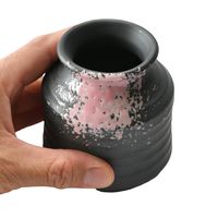 アースモス そば用品 いぶし黒にピンク吹 そば徳利(中) [3個入] vac-212-08003（直送品）