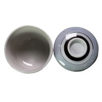 アースモス 蓋物 淡彩ライン 蒸し碗(大) [3個入] vac-301-09002（直送品）