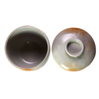 アースモス 蓋物 吹付ヒワ 蒸し碗(小) [3個入] vac-304-09001（直送品）