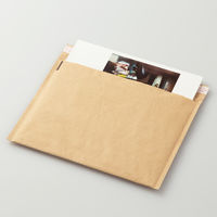 紙緩衝材クッション封筒 340×250mm クリックポスト対応サイズ 茶 開封テープなし 1セット（100枚 ） スマイル