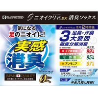 【アウトレット】【ソックス】コーコス信岡 ニオイクリア 90°ロークルー5本2P ネイビー×チャコール Lサイズ 1セット（2足）