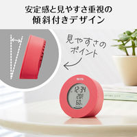 タニタ 温湿度計 時計 温度 湿度 デジタル 卓上 マグネット ピンク TT-585-PK 5個
