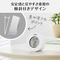 タニタ 温湿度計 時計 温度 湿度 デジタル 卓上 マグネット ホワイト TT-585-WH 5個