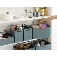 SANKA 収納ボックス 持ち手付き 収納ケース squ+ インボックス L プラスチック 日本製 グレー 312771 1個（直送品）