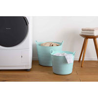 SANKA バスケット 収納 ふた付き Mサイズ squ+ バルンバ ソフトバスケット 日本製 ブルー 312782 1個（直送品）