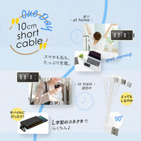 オウルテック 断線に強いL字型Type-AtoType-Cケーブル ブラック10cm OWL-CBKTC1L-BK 1個